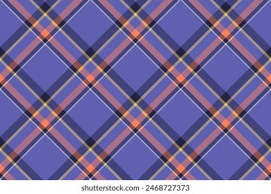 Tartan plaid background, diagonal check seamless pattern. Vector fabric texture for textile print, wrapping paper, gift card, wallpaper.