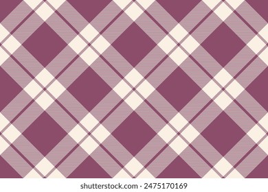 Tartan plaid background, diagonal check seamless pattern. Vector fabric texture for textile print, wrapping paper, gift card, wallpaper.