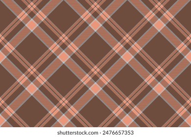 Tartan plaid background, diagonal check seamless pattern. Vector fabric texture for textile print, wrapping paper, gift card, wallpaper.