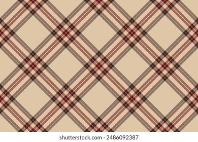 Tartan plaid background, diagonal check seamless pattern. Vector fabric texture for textile print, wrapping paper, gift card, wallpaper.