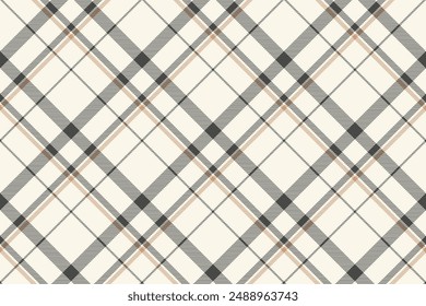 Tartan plaid background, diagonal check seamless pattern. Vector fabric texture for textile print, wrapping paper, gift card, wallpaper.