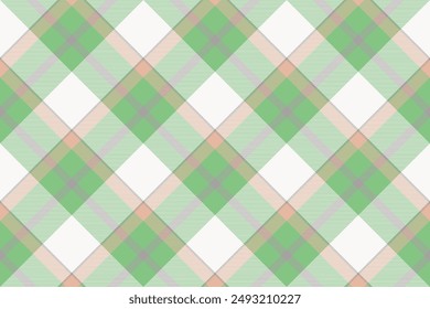 Tartan plaid background, diagonal check seamless pattern. Vector fabric texture for textile print, wrapping paper, gift card, wallpaper.
