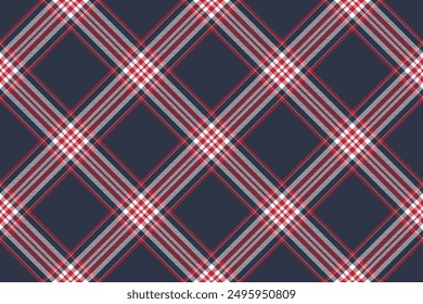 Tartan plaid background, diagonal check seamless pattern. Vector fabric texture for textile print, wrapping paper, gift card, wallpaper.