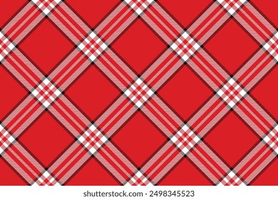 Tartan plaid background, diagonal check seamless pattern. Vector fabric texture for textile print, wrapping paper, gift card, wallpaper.