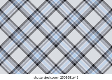 Tartan plaid background, diagonal check seamless pattern. Vector fabric texture for textile print, wrapping paper, gift card, wallpaper.