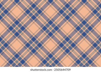 Tartan plaid background, diagonal check seamless pattern. Vector fabric texture for textile print, wrapping paper, gift card, wallpaper.