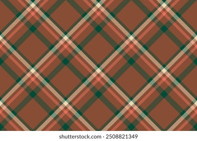 Tartan plaid background, diagonal check seamless pattern. Vector fabric texture for textile print, wrapping paper, gift card, wallpaper.