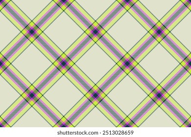 Tartan plaid background, diagonal check seamless pattern. Vector fabric texture for textile print, wrapping paper, gift card, wallpaper.