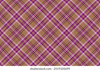 Tartan plaid background, diagonal check seamless pattern. Vector fabric texture for textile print, wrapping paper, gift card, wallpaper.
