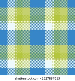 Tartan plano de fundo xadrez, diagonal verificar padrão sem emenda. Textura de tecido verde azul cinza Vetor para impressão têxtil, papel de embrulho, cartão de presente, papel de parede design plano.
