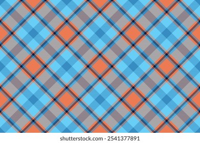 Tartan plaid background, diagonal check seamless pattern. Vector fabric texture for textile print, wrapping paper, gift card, wallpaper.