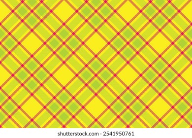 Tartan plaid background, diagonal check seamless pattern. Vector fabric texture for textile print, wrapping paper, gift card, wallpaper.