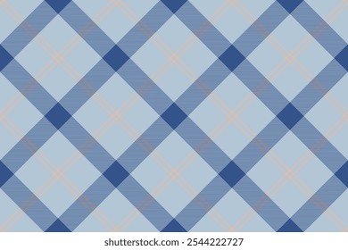 Tartan plaid background, diagonal check seamless pattern. Vector fabric texture for textile print, wrapping paper, gift card, wallpaper.