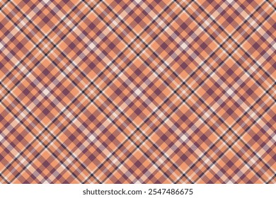Tartan plaid background, diagonal check seamless pattern. Vector fabric texture for textile print, wrapping paper, gift card, wallpaper.