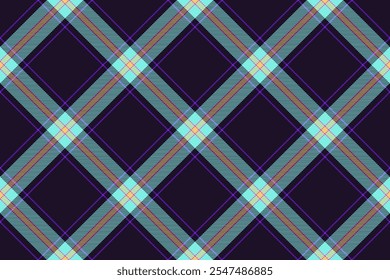Tartan plaid background, diagonal check seamless pattern. Vector fabric texture for textile print, wrapping paper, gift card, wallpaper.