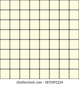 Tartan plaid black line fabric texture cream color background seamless pattern ,Scottish cage 