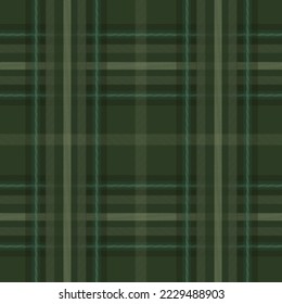 Tartan plaid black white green dark line fabric texture green background seamless pattern ,Scottish cage.