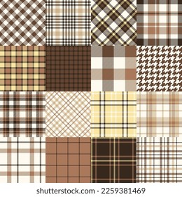 Tartan plaid and check pattern set 2, vector illustration