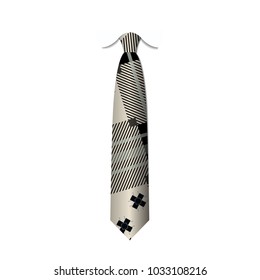 Tartan, Plaid, checkered silk tie template. Easy editable colors - vector.