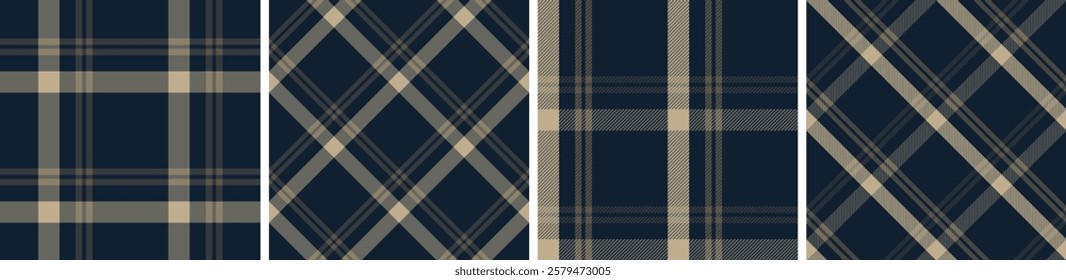 Tartan plaid design set seamless pattern for dress check, gingham ,flannel skirt, tablecloth other modern and fashion print.