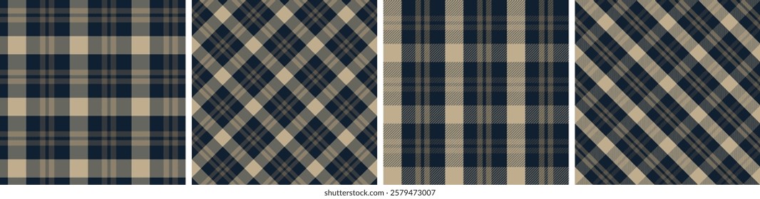 Tartan plaid design set seamless pattern for dress check, gingham ,flannel skirt, tablecloth other modern and fashion print.