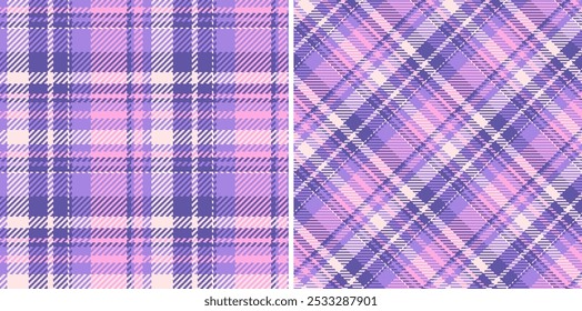 Tartan plaid fabric of background pattern textile with a seamless texture vector check. Set in pastel colours for thanksgiving fashion cozy celebration.