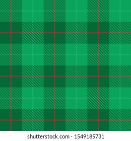 Tartan plaid green red line fabric texture green background seamless pattern ,Scottish cage , New year Christmas Decoration ,Vector illustration