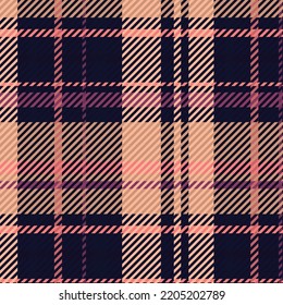 Tartan or plaid night color pattern. Vector illustration.