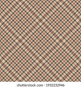 Tartan plaid pattern abstract tweed in brown and beige. Seamless glen check background vector for jacket, coat, skirt, other modern spring autumn winter everyday casual wool fashion fabric design.