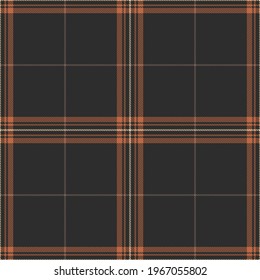 Tartan plaid pattern autumn in brown and orange. Dark seamless striped check plaid vector graphic background for flannel shirt, blanket, duvet cover, throw, poncho, other modern fashion textile print.