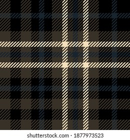 Tartan plaid pattern background. Flannel shirts , Vector illustration for wallpapers , brown blue and white line colors fabric texture
