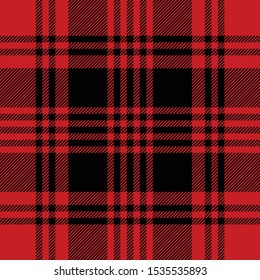 Tartan Plaid Pattern Background. Seamless Striped Classic Check Plaid Graphic In Black And Red For Scarf, Flannel Shirt, Blanket, Throw, Upholstery, Or Other Modern Fabric Design.