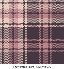 Tartan plaid pattern background. Seamless herringbone check plaid graphic in soft pink and beige for scarf, flannel shirt, blanket, throw, upholstery, or other modern fabric design.