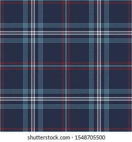 Tartan plaid pattern background. Seamless blue, red, and white check plaid texture for scarf, flannel shirt, blanket, throw, upholstery, or other modern autumn or winter textile design.