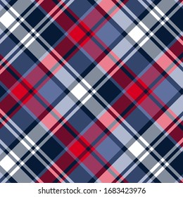Tartan plaid pattern background. Texture for plaid, tablecloths, clothes, shirts, dresses, paper, bedding, blankets, quilts and other textile products. Vector illustration EPS 10