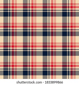 Tartan plaid pattern background. Texture for plaid, tablecloths, clothes, shirts, dresses, paper, bedding, blankets, quilts and other textile products. Vector illustration EPS 10