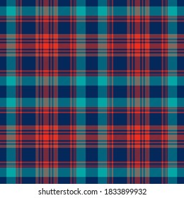 Tartan plaid pattern background. Texture for plaid, tablecloths, clothes, shirts, dresses, paper, bedding, blankets, quilts and other textile products. Vector illustration EPS 10