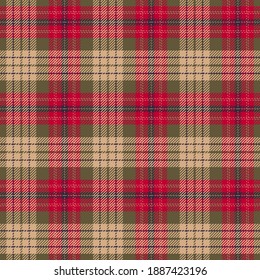 Tartan plaid pattern background. Texture for plaid, tablecloths, clothes, shirts, dresses, paper, bedding, blankets, quilts and other textile products. Vector illustration EPS 10