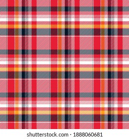 Tartan plaid pattern background. Texture for plaid, tablecloths, clothes, shirts, dresses, paper, bedding, blankets, quilts and other textile products. Vector illustration EPS 10
