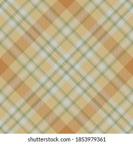 Tartan plaid pattern in beige. Print fabric texture seamless. Check vector background.