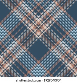 Tartan plaid pattern in blue, brown, beige. Seamless check plaid graphic for scarf, flannel shirt, blanket, skirt, throw, duvet cover, other modern spring summer autumn fashion fabric design.