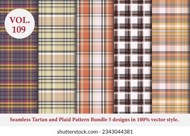 Tartan and Plaid Pattern Bundle Vol.109, Buffalo Vector, Fabric background wallpaper