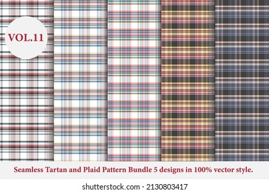 Tartan and Plaid Pattern Bundle Vol.11, Buffalo Vector, Fabric background wallpaper