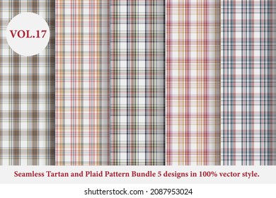 Tartan and Plaid Pattern Bundle Vol.17, Buffalo Vector, Fabric background wallpaper, Monochrome, collection Vector plaid
