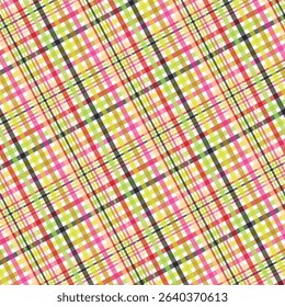 Tartan and plaid pattern in color design. Plaid or tartan repeating pattern in perfect alignment. Unique color pattern background for prints and web