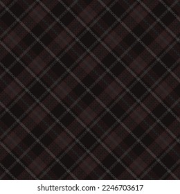 Tartan plaid pattern with dark color. Vector illustration.