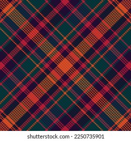 Tartan plaid pattern with dark color. Vector illustration. 