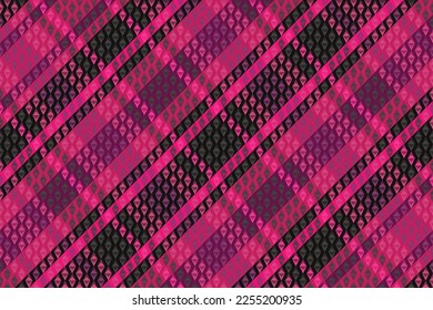 Tartan plaid pattern with dark color. Vector illustration. 