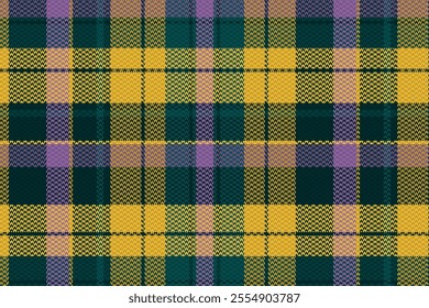 Tartan plaid pattern with dark color. Vector illustration.