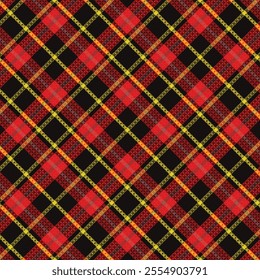 Tartan plaid pattern with dark color. Vector illustration.